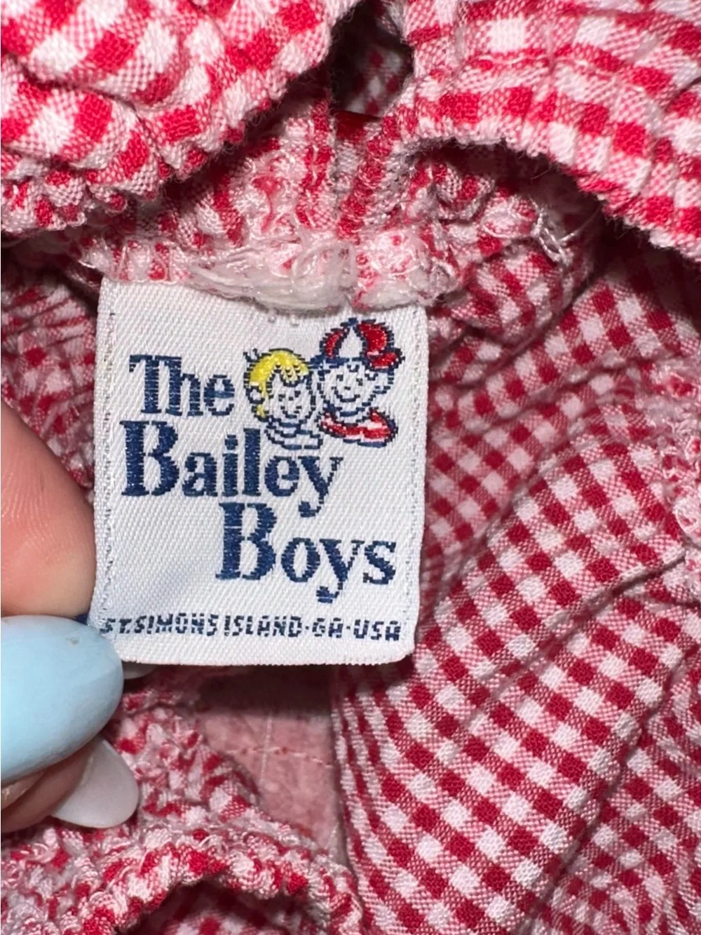 The Bailey Boys Red Gingham Girls  Romper with Cow Applique